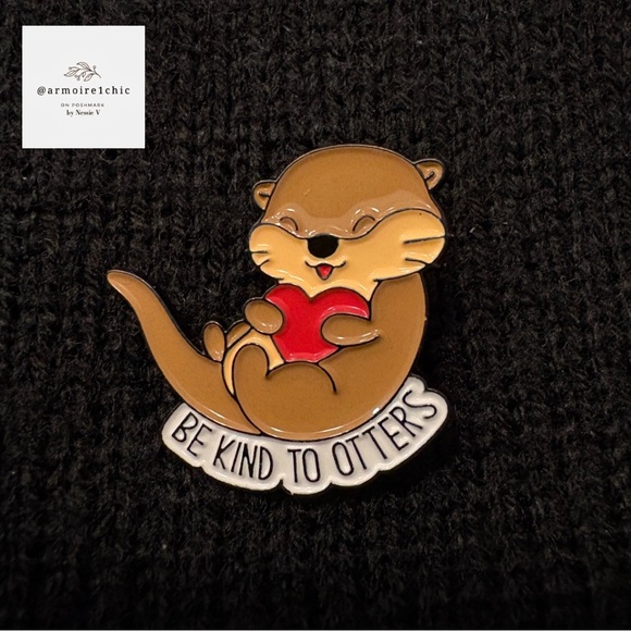 3/$29 KINDNESS positivity lapel pin | Be kind to otters - Picture 1 of 7